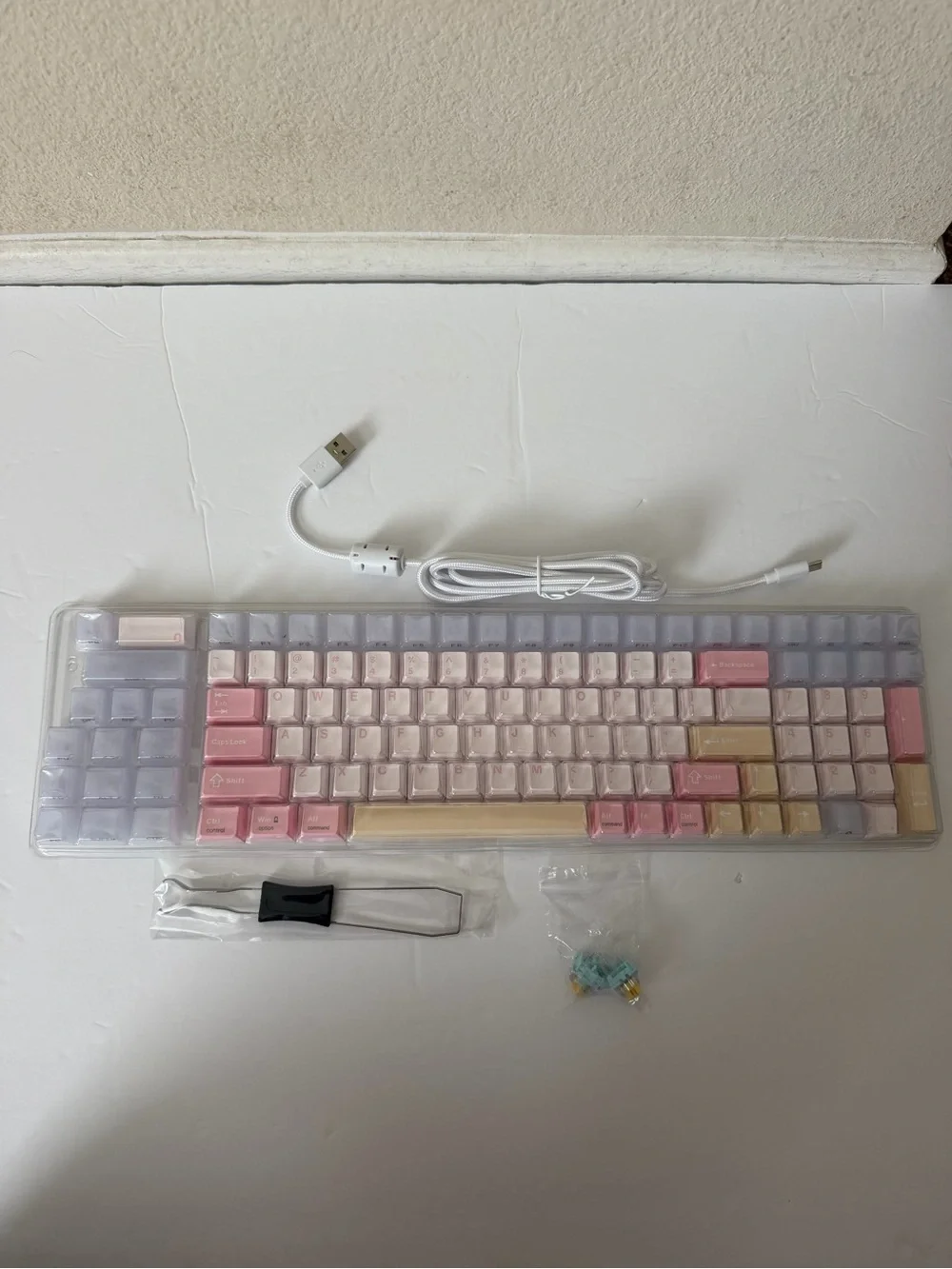 Epomaker TH99 Pro Pink Mechanical Keyboard Sea Salt Silent Switches EXTRA KEYCAP